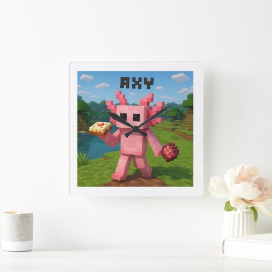 minecraft axy スクエア壁時計 (ホーム)