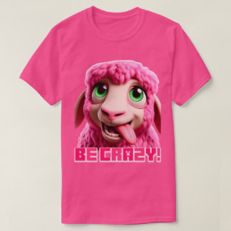 Minecraft "Be"熱狂する Minecrafterピンクの羊おもしろい Tシャツ