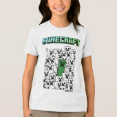 Minecraft Boysメッシュプリントティー – 白 トライブレンドTシャツ (正面)