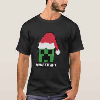 Minecraft Christmas Creeper Santa Hat  Tシャツ