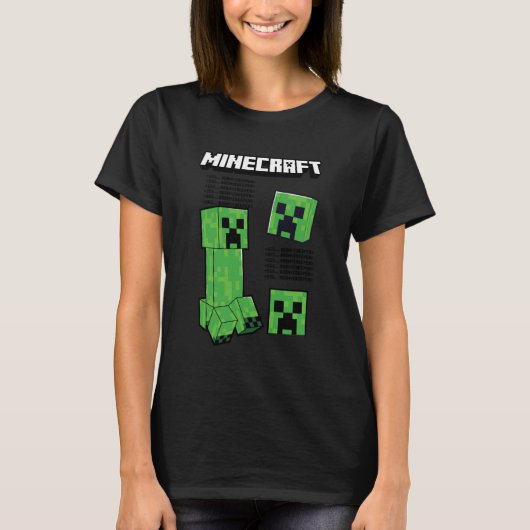 Minecraft Creeper With Floating Heads Design Tシャツ (正面)