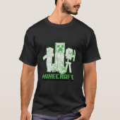 Minecraft Creeper Zombie Skeleton Line Art Mashup Tシャツ (正面)