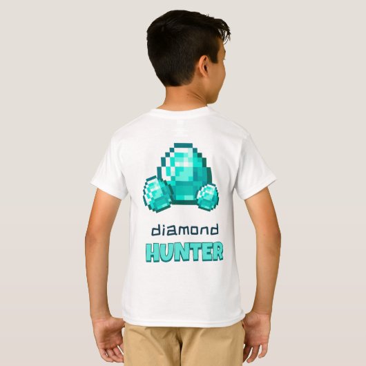 Minecraft Diamond Hunter T-Shirt Tシャツ (裏面フル)