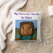 Minecraft-Inspired Gamer Pillow | Pixel Art Couple クッション (ブランケット)
