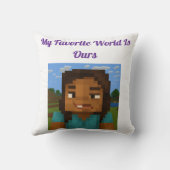 Minecraft-Inspired Gamer Pillow | Pixel Art Couple クッション (裏面)