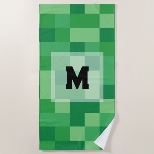 Minecraft Monogram Towel ビーチタオル (正面)