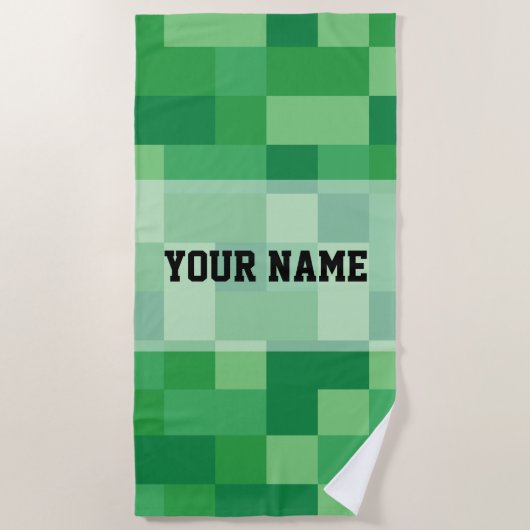 Minecraft Personalized Beach Towel ビーチタオル (正面)