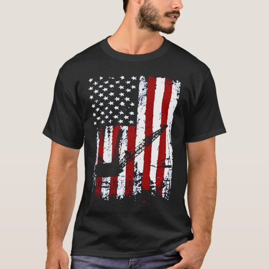Miners Patriotic American Flag Retro Men Women Min Tシャツ (正面)