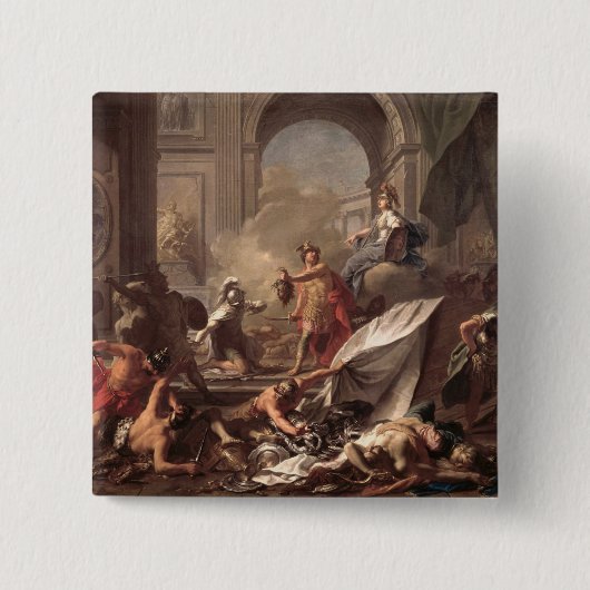 Minervaの保護を受けてPerseus、 缶バッジ (正面)