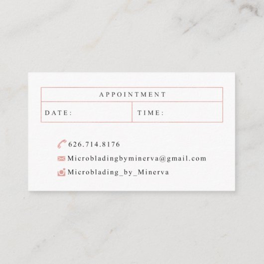 Minerva著Microblading 名刺 (裏面)