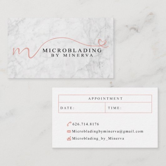 Minerva著Microblading 名刺 (正面/裏面)