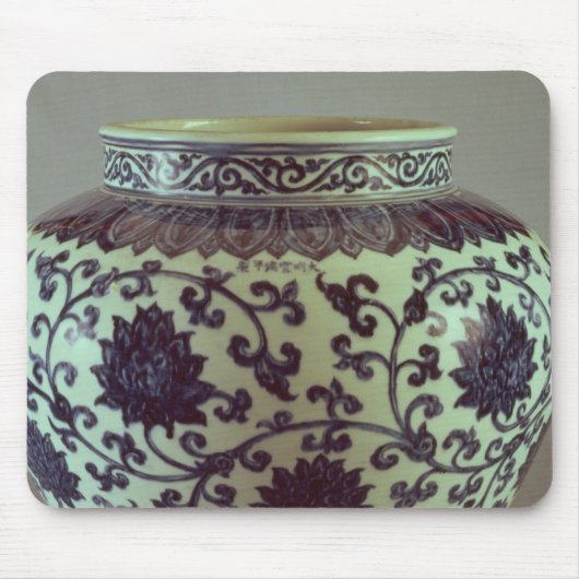 Mingの大きく青および白いつぼ マウスパッド (正面)