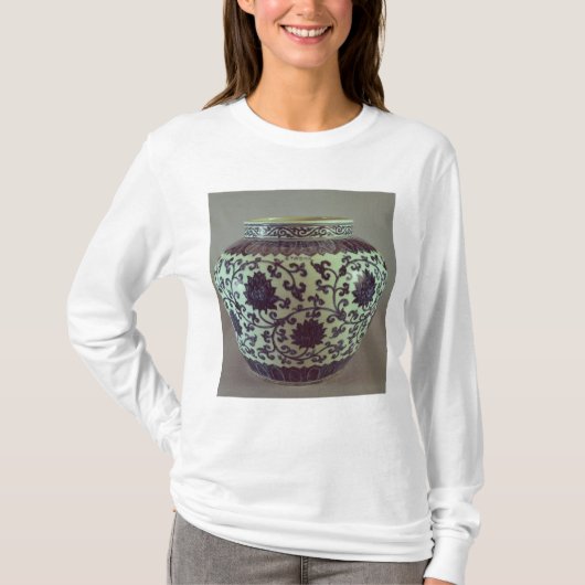 Mingの大きく青および白いつぼ Tシャツ (正面)
