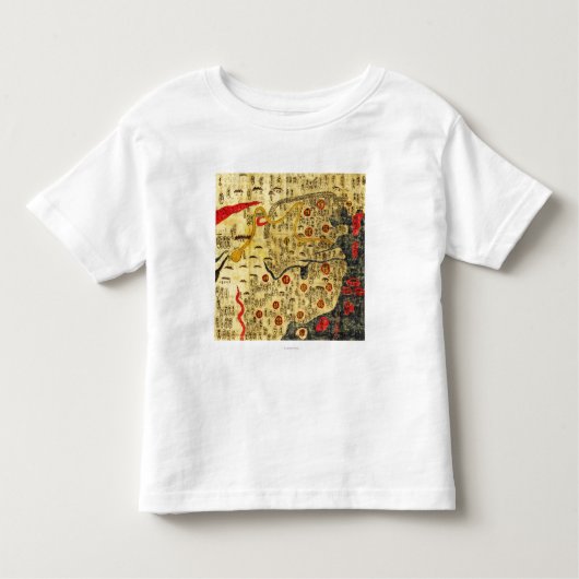 Ming帝国、ChinaPanoramic MapChina トドラーTシャツ (正面)