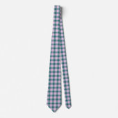 Ming and Melanie Plaid Blue Pink Neck Tie ネクタイ (正面)
