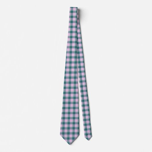Ming and Melanie Plaid Blue Pink Neck Tie ネクタイ (正面)