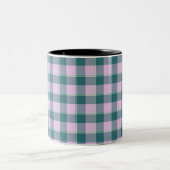 Ming and Melanie Plaid Pink Teal ツートーンマグカップ (中央)