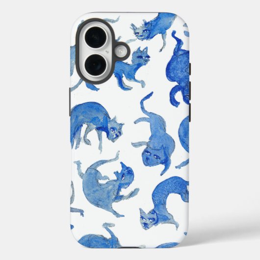 Ming Blue Floating Cats Phone Case - Miao-Chi Case-Mate iPhoneケース (裏面)
