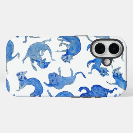 Ming Blue Floating Cats Phone Case - Miao-Chi Case-Mate iPhoneケース (裏面 (横))