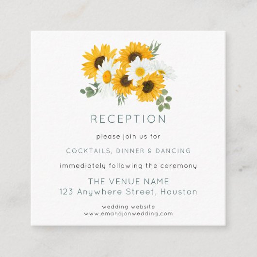 MINIひまわりウェディングレセプション詳細 エンクロージャーカード (正面)