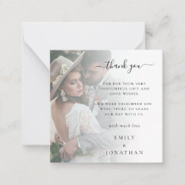 MINIフォトオーバーレイQRコード結婚s Thank You Note ノートカード