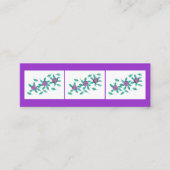 Miniブックマークカード、紫の紫の花（ミニ）  スキニー名刺 (正面)