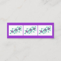 Miniブックマークカード、紫の紫の花（ミニ） 