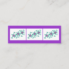 Miniブックマークカード、紫の紫の花（ミニ）  スキニー名刺