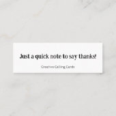 Mini通話カードに感謝 スキニー名刺 (裏面)