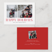 MINI モダン & ミニマル Happy Holidays 2フォトレッド ノートカード (正面/裏面)