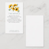 MINI 素朴 Sunflowers Wilflowers結婚の詳細 エンクロージャーカード (正面/裏面)