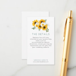 MINI 素朴 Sunflowers Wilflowers結婚の詳細 エンクロージャーカード