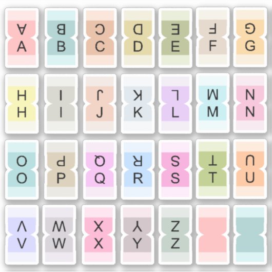 Mini Alphabet Index Tab Divider Bujo Label  シール (正面)