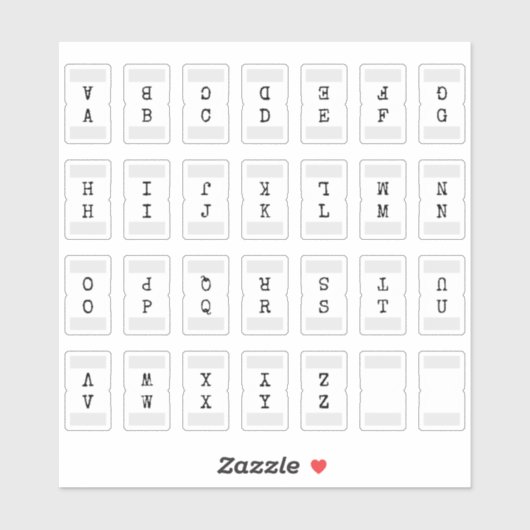 Mini Alphabet Index Tab Page Divider Tab Folded  シール (シート)