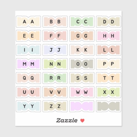 Mini Alphabet Index Tab Page Divider Tab Folding シール (シート)