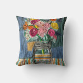 Mini artquilt design; Flower bouquet クッション (正面)