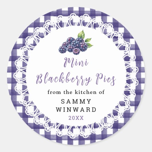 Mini Blackberry Pies Packaging Label ラウンドシール (正面)