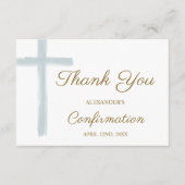 Mini Blue Cross Confirmation Thank You エンクロージャーカード (正面)