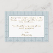 Mini Blue Cross Confirmation Thank You エンクロージャーカード (裏面)