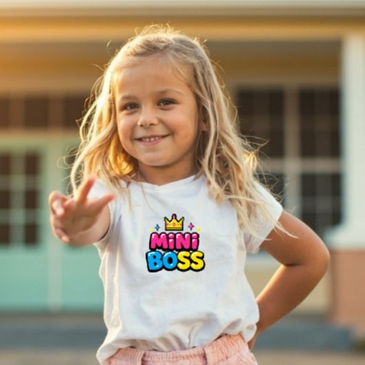 Mini Boss Y2K Cute Kids Shirt トドラーTシャツ