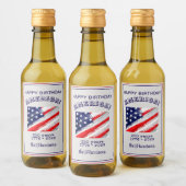 Mini Bottle Happy Birthday America Rustic Flag ワインラベル (ボトル)
