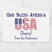 Mini Bottles USA Flag 4th of July Red White Blue リキュールボトルラベル (シングルラベル)