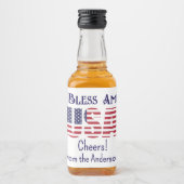 Mini Bottles USA Flag 4th of July Red White Blue リキュールボトルラベル (正面)