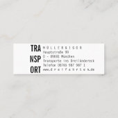 Mini Business Cards スキニー名刺 (裏面)