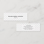 Mini Chic点々のある白黒名刺 コーリングカード (正面/裏面)