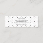 Mini Chic点々のある白黒名刺 コーリングカード (裏面)