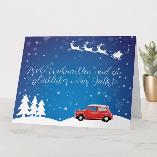 Mini Cooper Grußkarte Weihnachten Silvester カード (小さな植物)