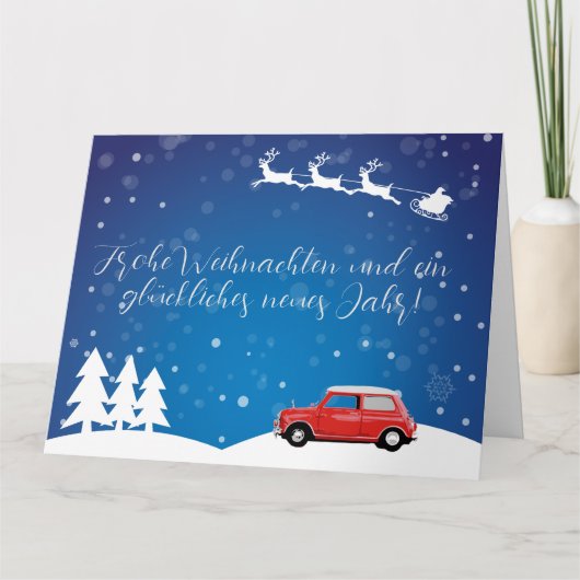 Mini Cooper Grußkarte Weihnachten Silvester カード (正面)