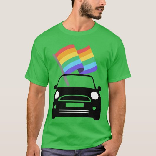 MINI Cooper Pride Version 1 おもしろデザイン Tシャツ (正面)