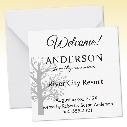 Mini Custom Family Reunion Welcome Gift Bag ノートカード